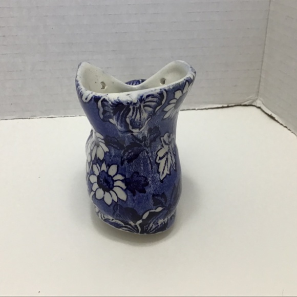 Vintage James Kent Old Foley Cobalt Blue Transferware Boot with Flower Design - Picture 4 of 7
